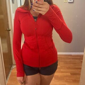 Red Lululemon zip sweater long sleeve S/Small